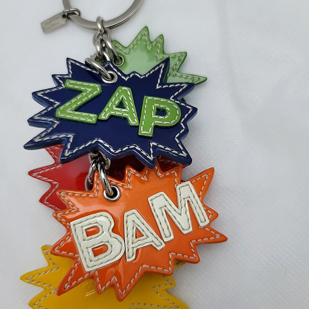 *Very Rare* Coach Comic Book Leather Keychain Bag Charm - Picture 6 of 15